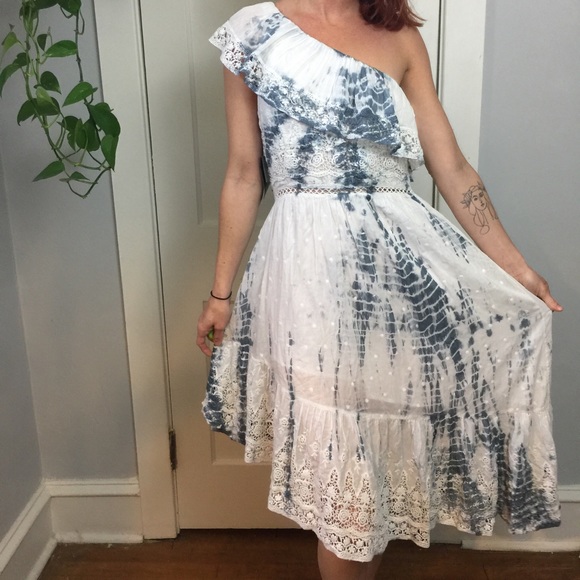 NWT Love Shack Fancy One Shoulder Pamela Dress - Picture 2 of 8